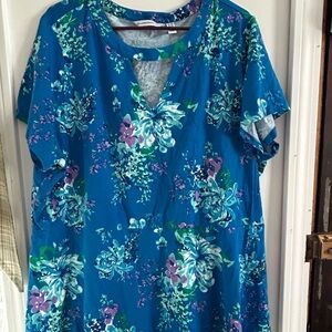 Isaac Mizrahi Blue Floral Tunic